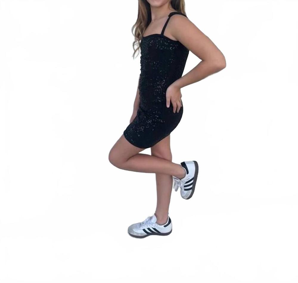 NEW CHERYL CREATIONS girls sequin tank dress in black